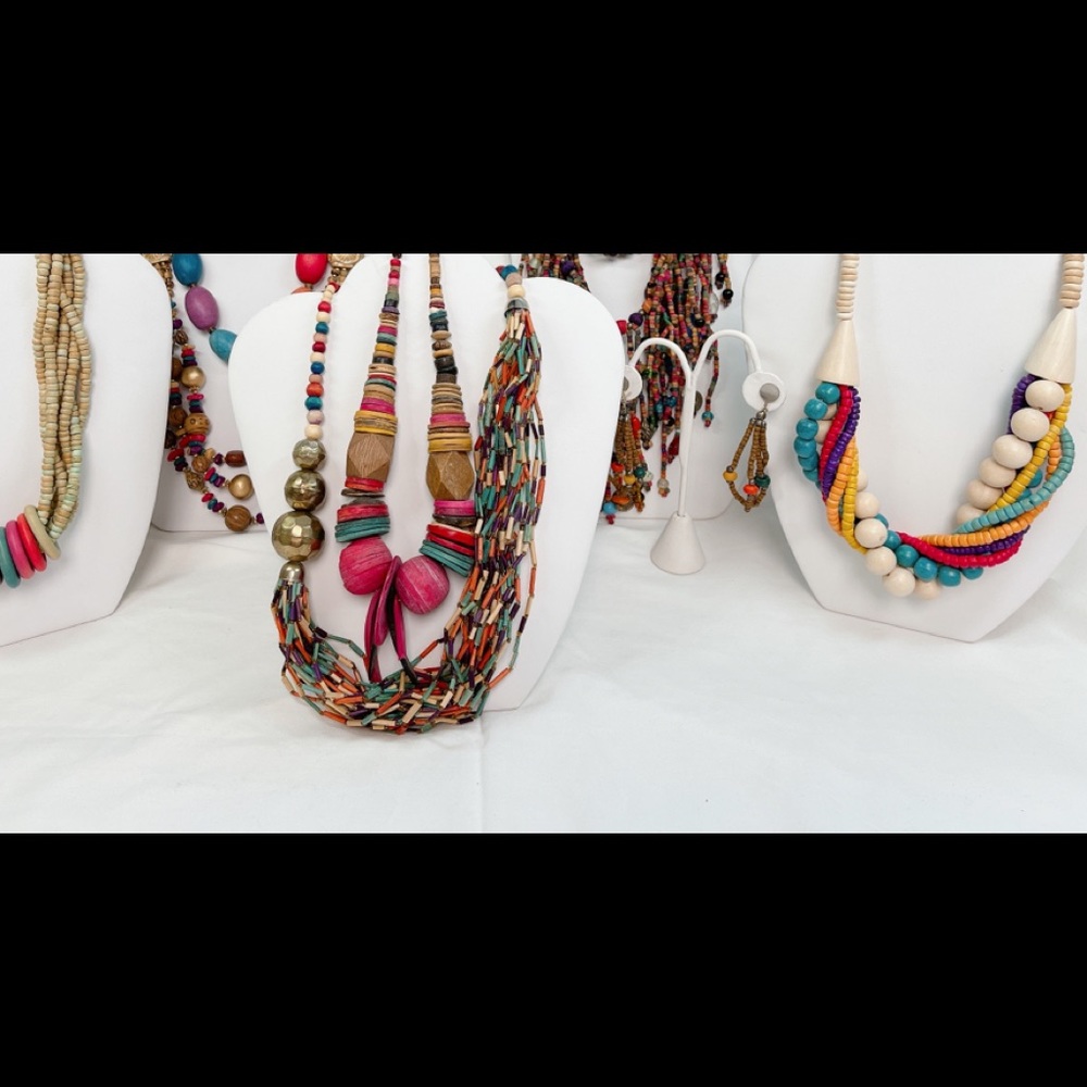 Bundle Vintage Colorful Chunky Boho Necklaces